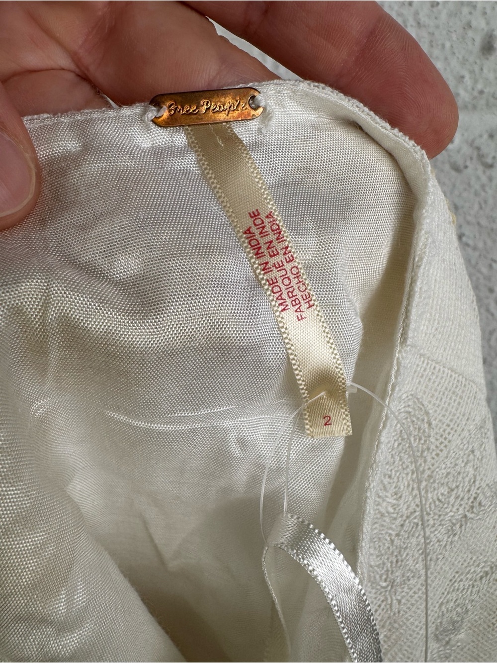 Free People Chrissy Embroidered Halter Mini Dress Ivory Gold Size 2 NWT - Picture 6 of 9
